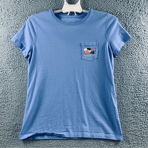 Vineyard Vines Women 2022 Graduation Whale Short Sleeve Pocket Tee Cotton Blue S